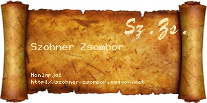 Szohner Zsombor névjegykártya